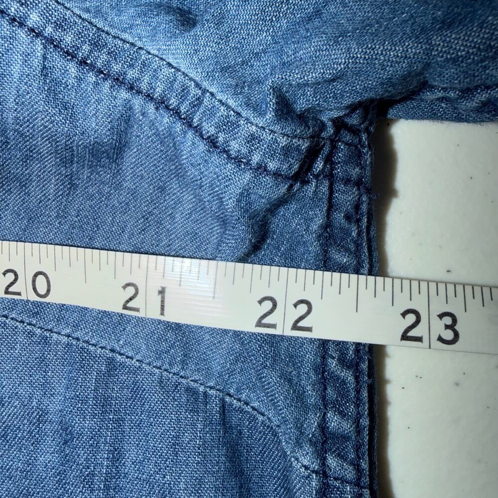 Talbots Button Back Womens Size Large Chambray Lo… - image 5